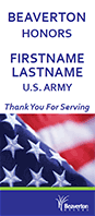 Graphic sample of Beaverton Military Banner.